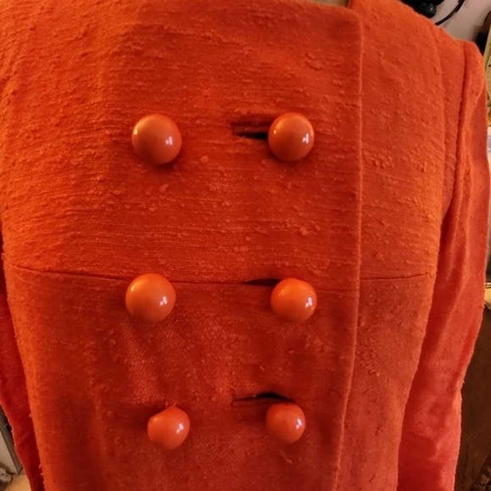 Other 1960s Montaldo orange dress coat Size S - image 5