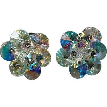 Dazzling Vintage VENDOME AB Crystal Clip Earrings - image 1