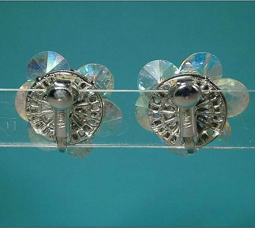 Dazzling Vintage VENDOME AB Crystal Clip Earrings - image 2