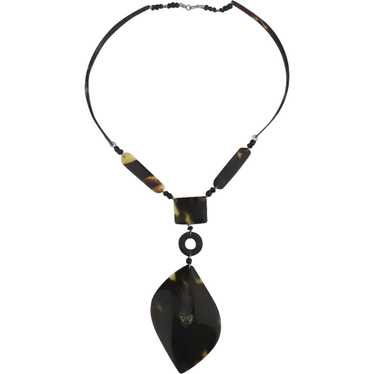 Vintage Faux Tortoise Shell Necklace