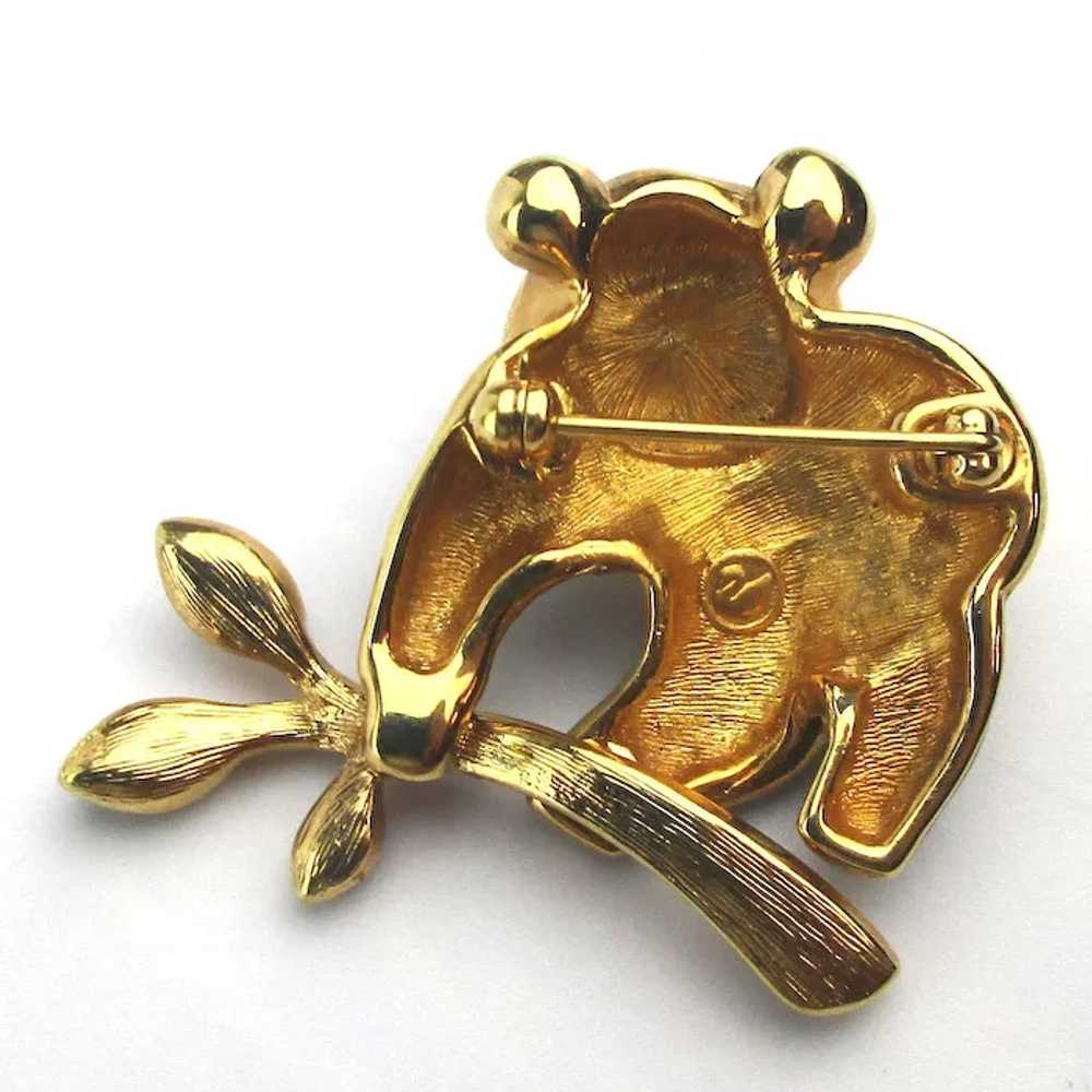 Vintage Swarovski Enamel Crystal PANDA Pin Brooch - image 3