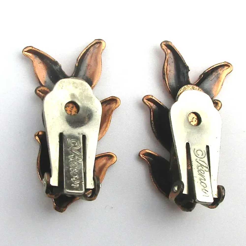 Mid-Century RENOIR Copper Necklace Earrings Set - image 5