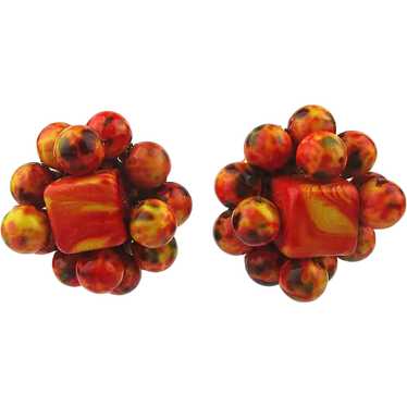 VOGUE Jewelry Colorful Enamel Bead Clip Earrings