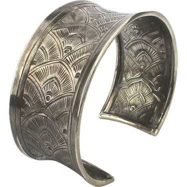 Vintage Hill Tribe Sterling Silver Cuff Bracelet - image 1
