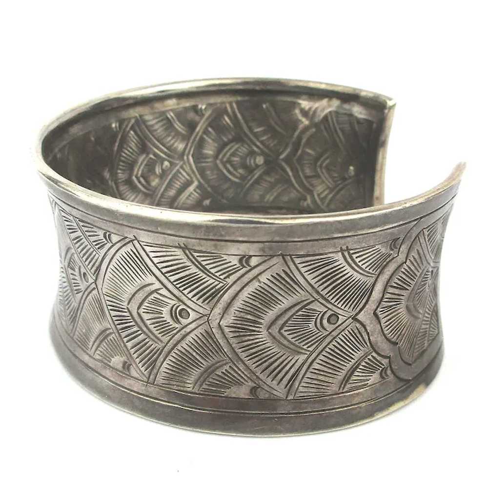 Vintage Hill Tribe Sterling Silver Cuff Bracelet - image 3