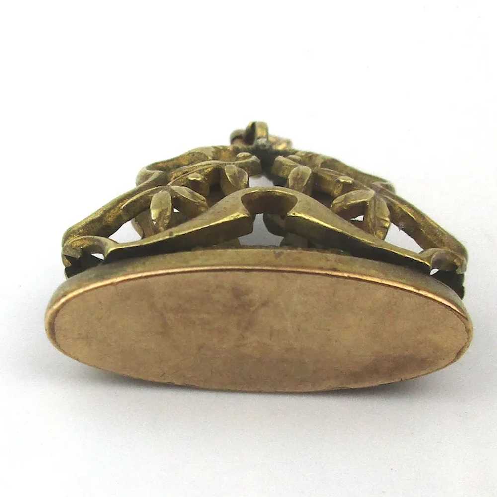 Antique Victorian Gilded Bronze Fob Charm Pendant… - image 5
