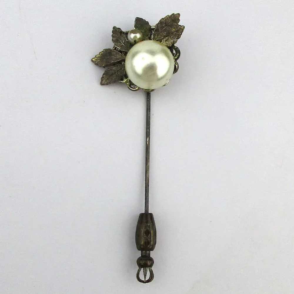 Vintage Miriam Haskell Faux Pearl Floral Stickpin… - image 5