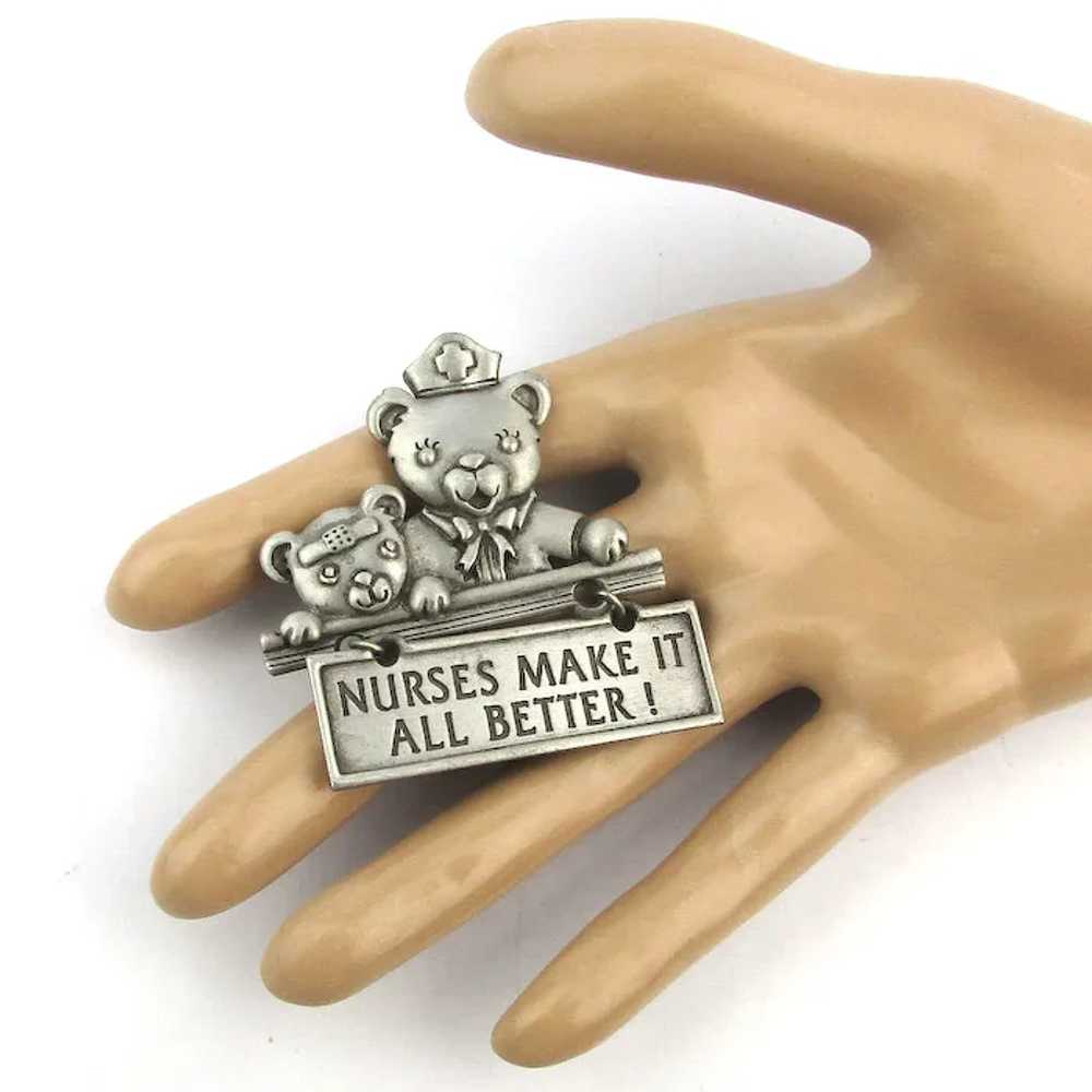 Vintage JJ Jonette Jewelry NURSE Pin Brooch - image 3