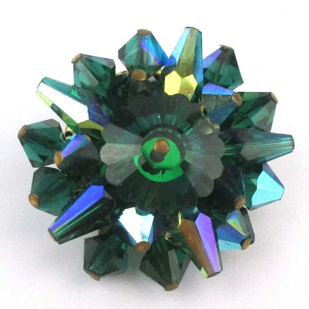 Aurora Borealis Crystal Pin w/ Sterling Crystal E… - image 2