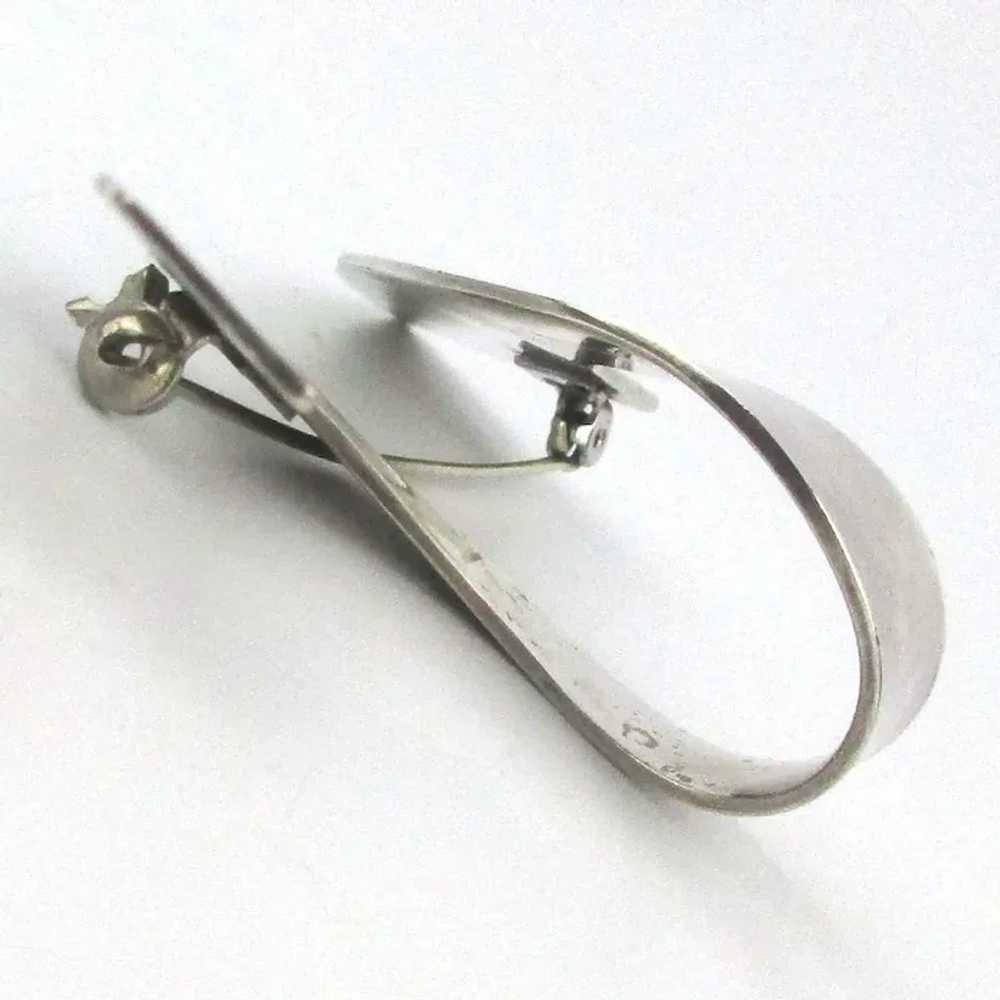Big Taxco Sterling Silver Crossover Pin Brooch - image 2