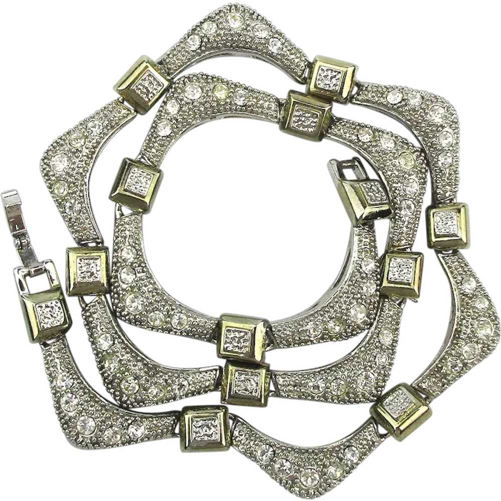 Wavy Crystal Rhinestone Necklace - Refined Glamour - image 1