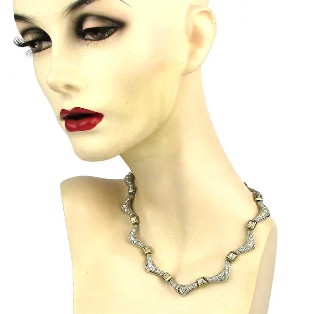 Wavy Crystal Rhinestone Necklace - Refined Glamour - image 3