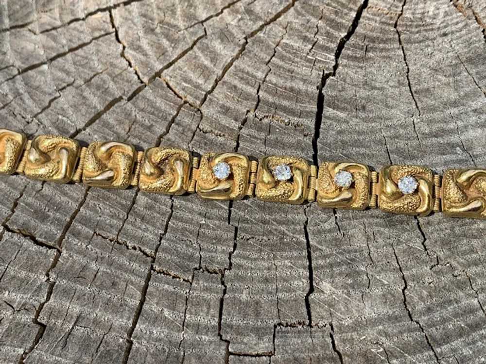 Yellow Gold Victorian Diamond Bracelet - image 6