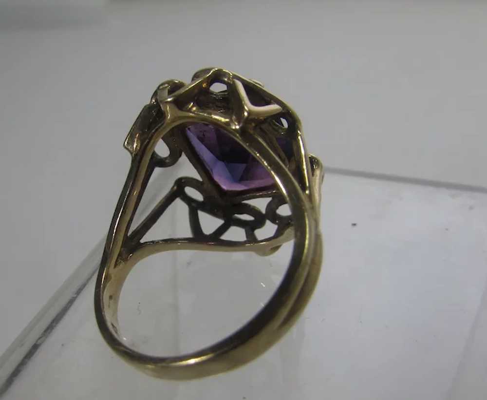 10 Karat Yellow Gold Amethyst Ring - image 10