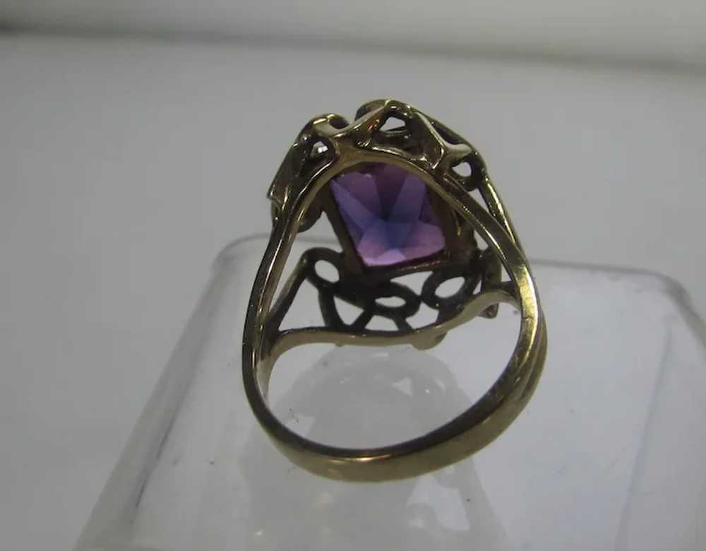 10 Karat Yellow Gold Amethyst Ring - image 12