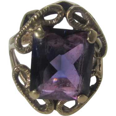 10 Karat Yellow Gold Amethyst Ring - image 1