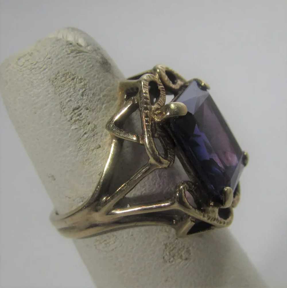 10 Karat Yellow Gold Amethyst Ring - image 4