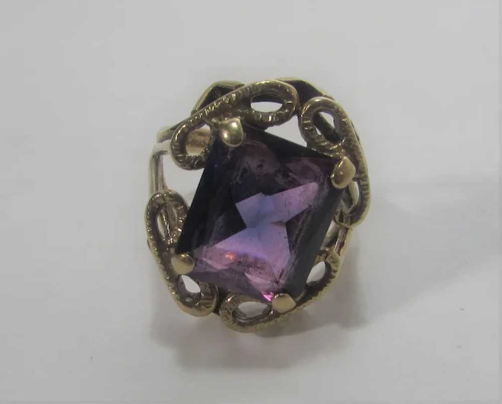 10 Karat Yellow Gold Amethyst Ring - image 7