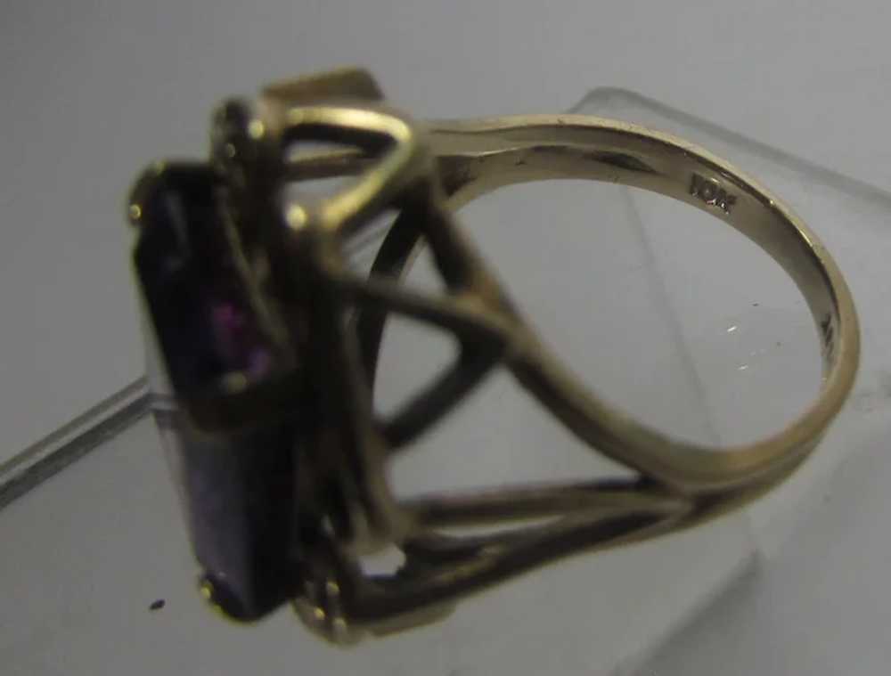 10 Karat Yellow Gold Amethyst Ring - image 8