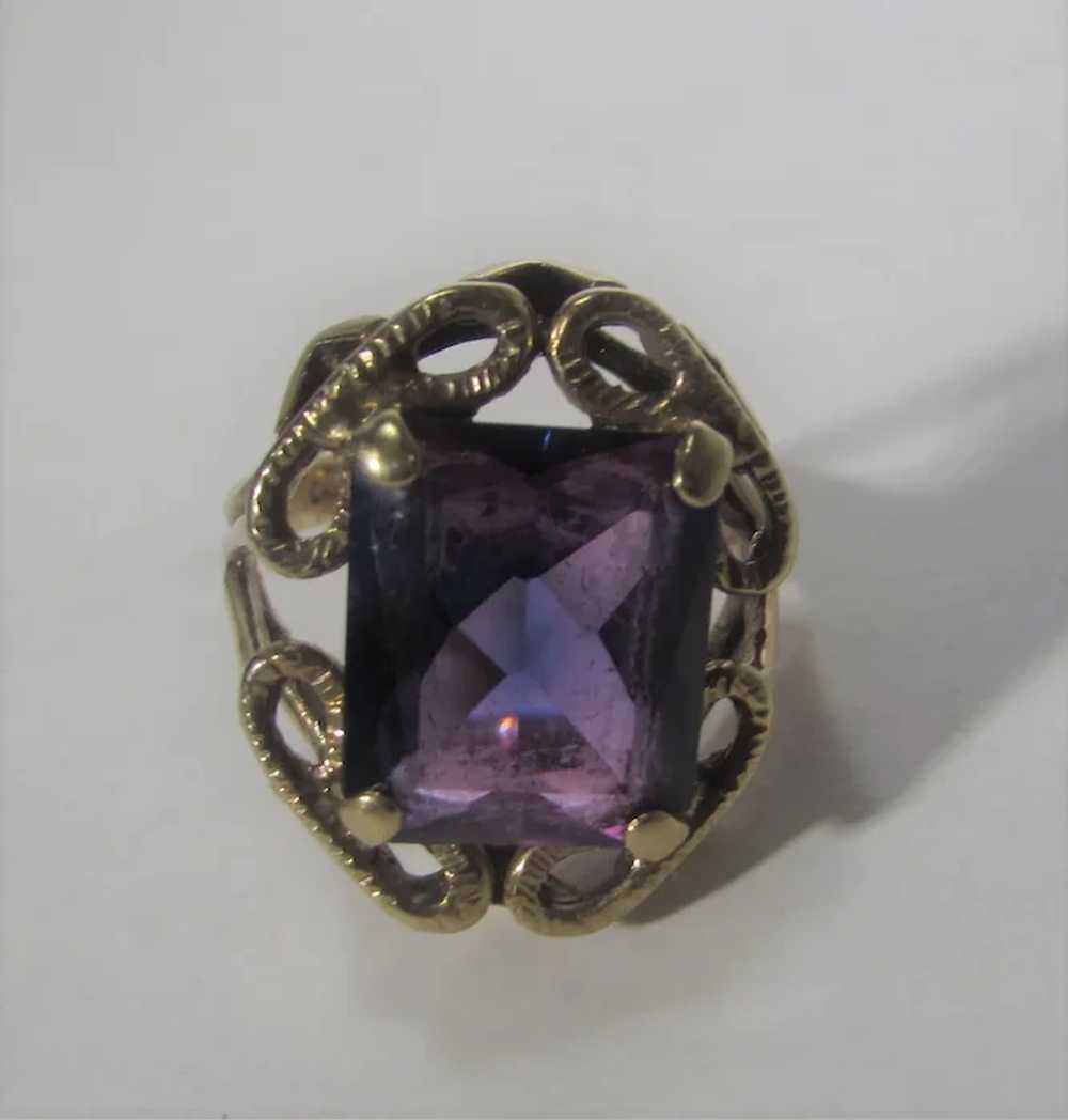 10 Karat Yellow Gold Amethyst Ring - image 9