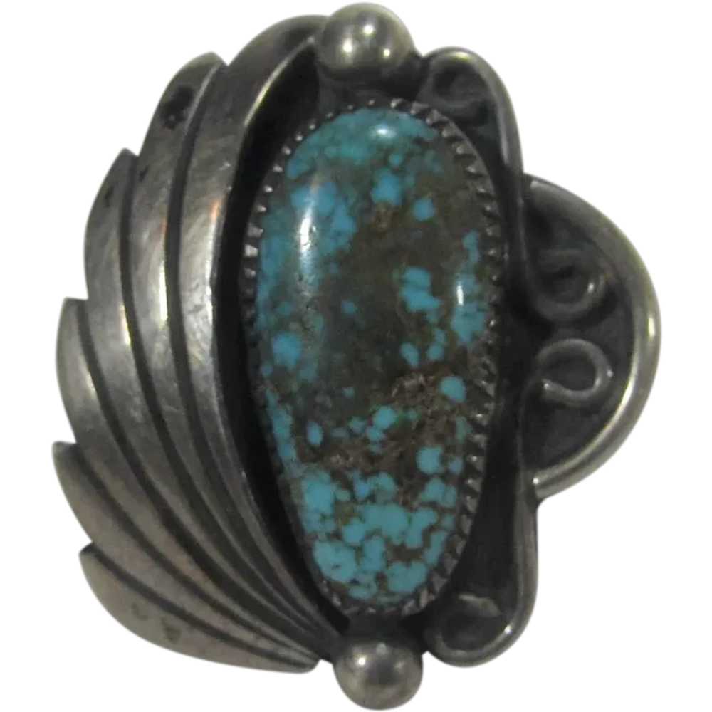 Native American Navajo Sterling Silver Turquoise … - image 1