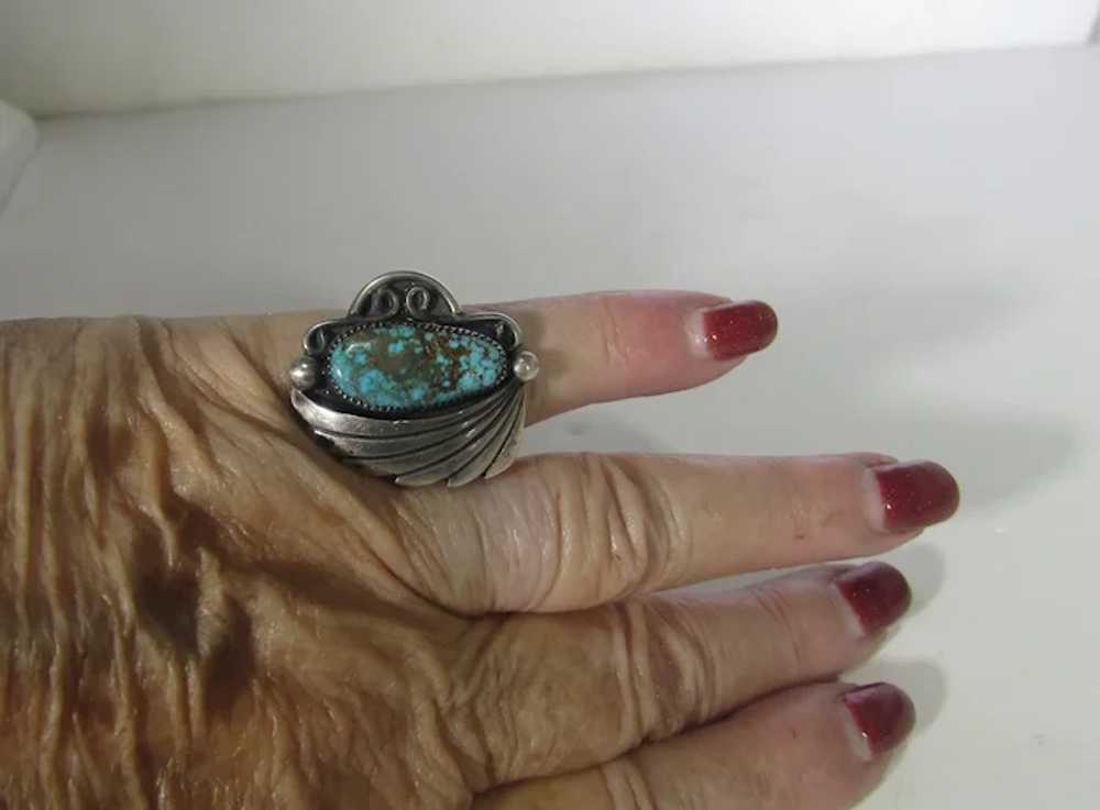 Native American Navajo Sterling Silver Turquoise … - image 4