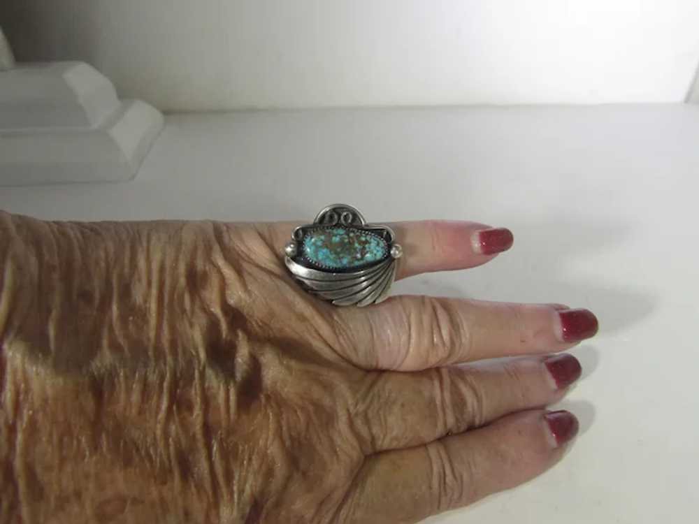 Native American Navajo Sterling Silver Turquoise … - image 9