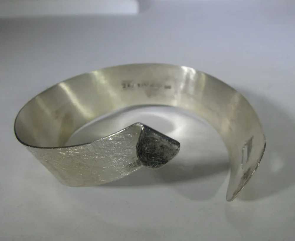 Sterling Silver Modernist Cuff With Brushed Look - image 10