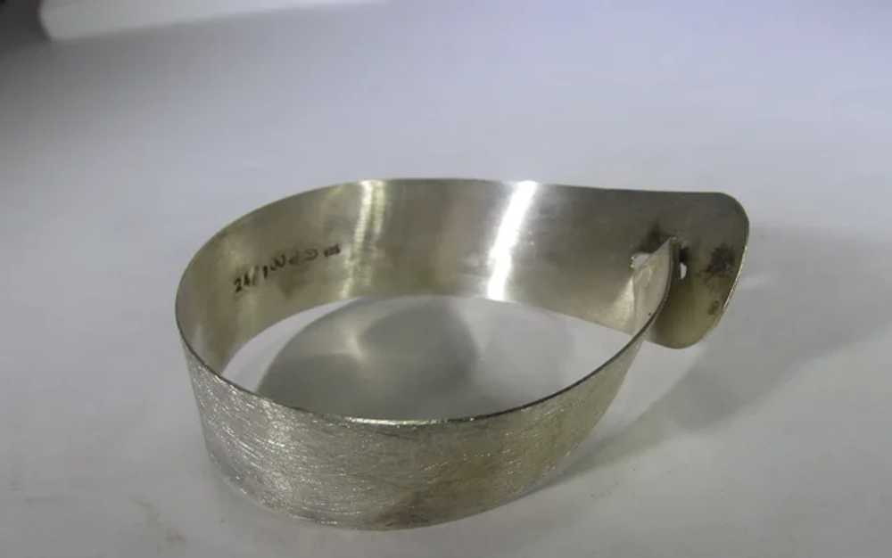 Sterling Silver Modernist Cuff With Brushed Look - image 11