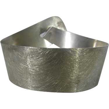 Sterling Silver Modernist Cuff With Brushed Look