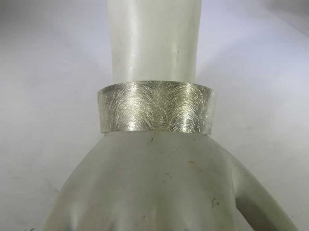 Sterling Silver Modernist Cuff With Brushed Look - image 2