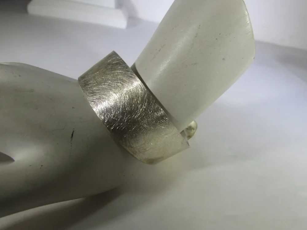 Sterling Silver Modernist Cuff With Brushed Look - image 3