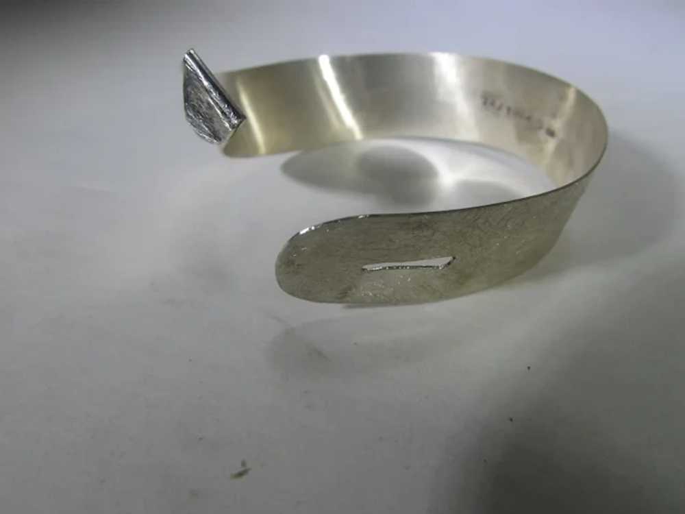 Sterling Silver Modernist Cuff With Brushed Look - image 5