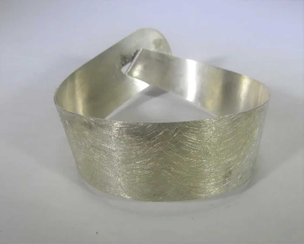 Sterling Silver Modernist Cuff With Brushed Look - image 7