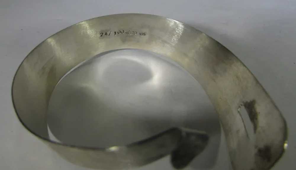 Sterling Silver Modernist Cuff With Brushed Look - image 8