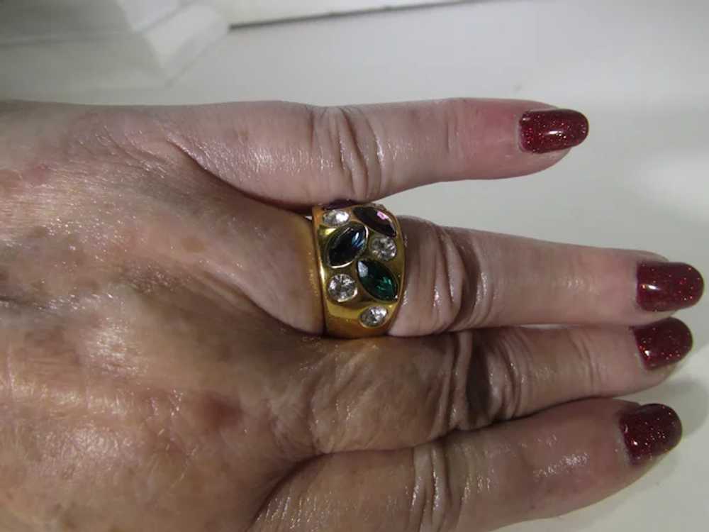 Gold FIlled Ring With Assorted Crystals - image 10