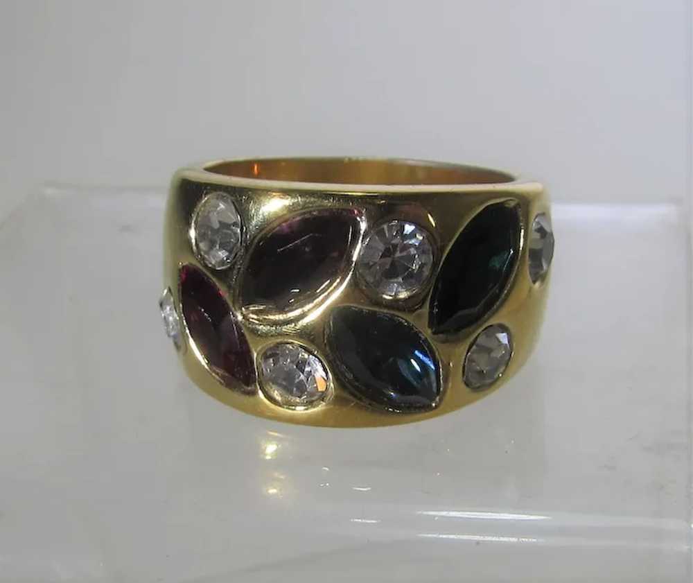 Gold FIlled Ring With Assorted Crystals - image 11