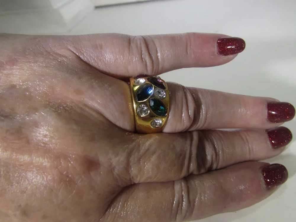 Gold FIlled Ring With Assorted Crystals - image 12