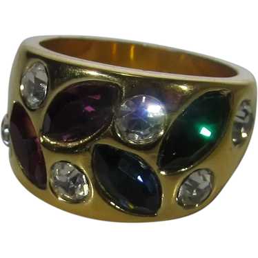 Gold FIlled Ring With Assorted Crystals - image 1