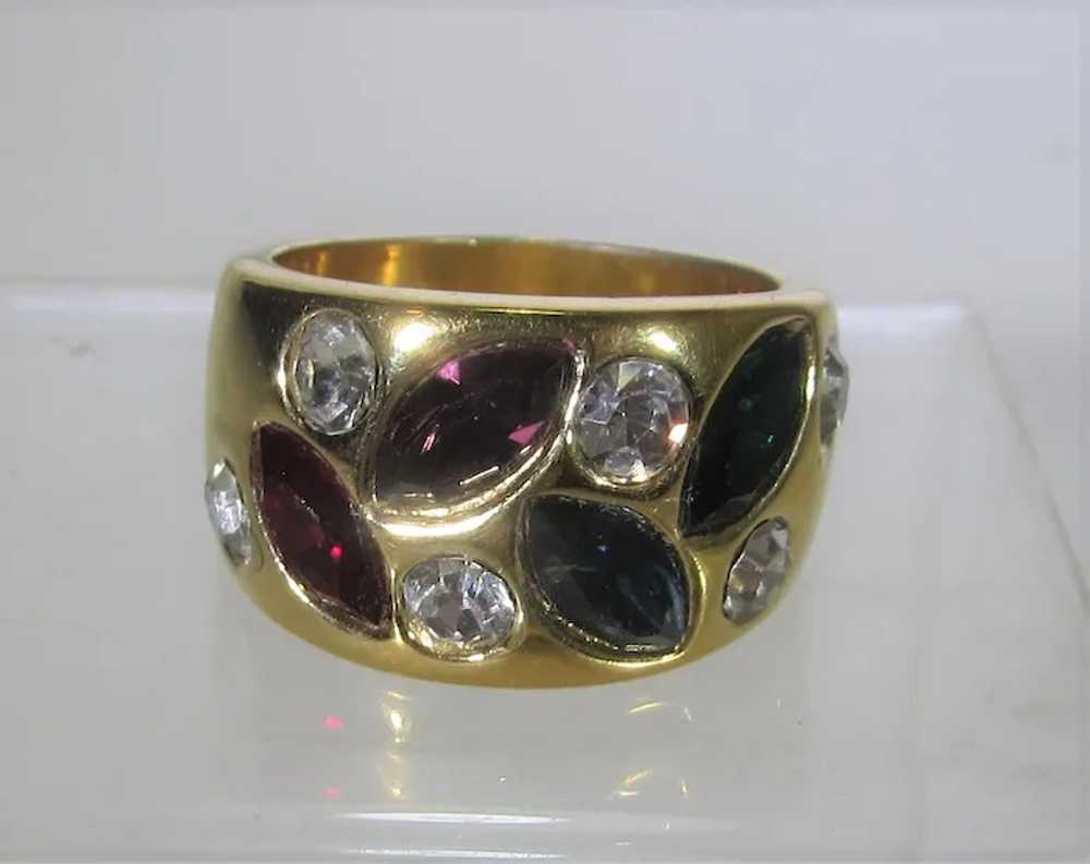 Gold FIlled Ring With Assorted Crystals - image 2