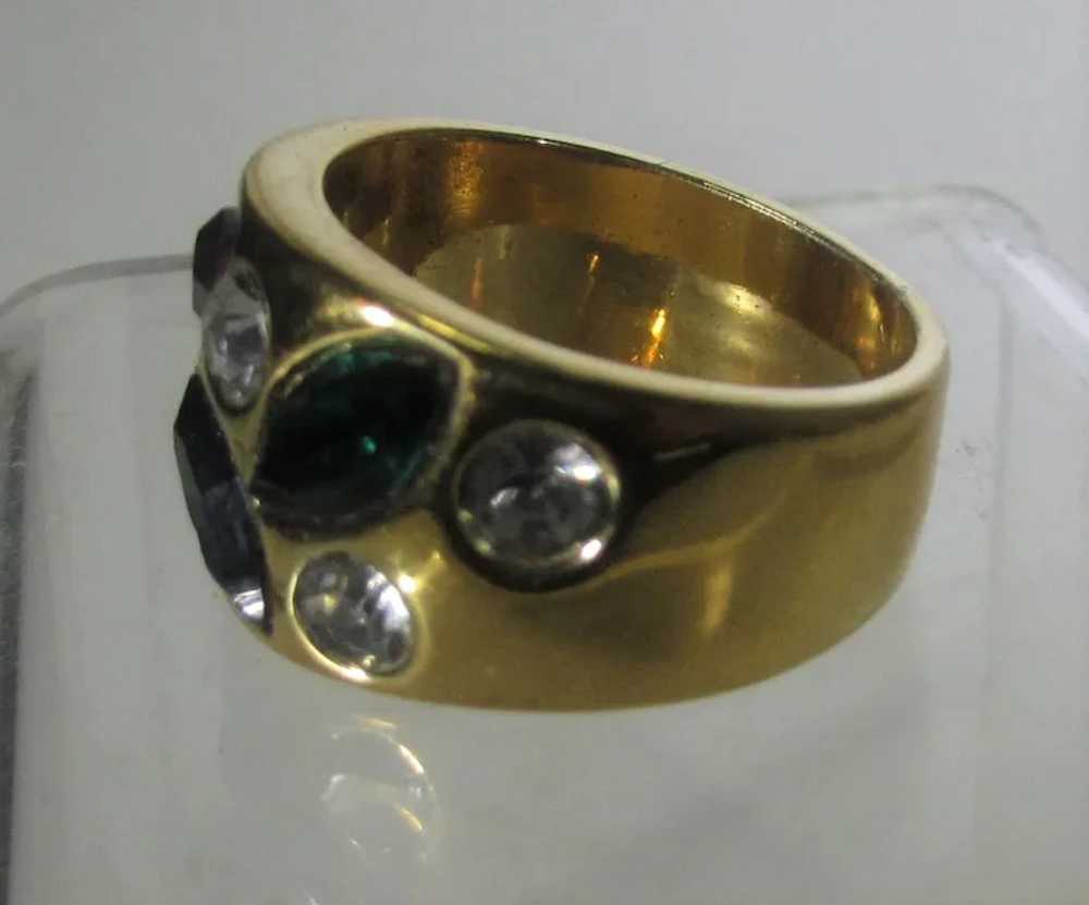 Gold FIlled Ring With Assorted Crystals - image 3