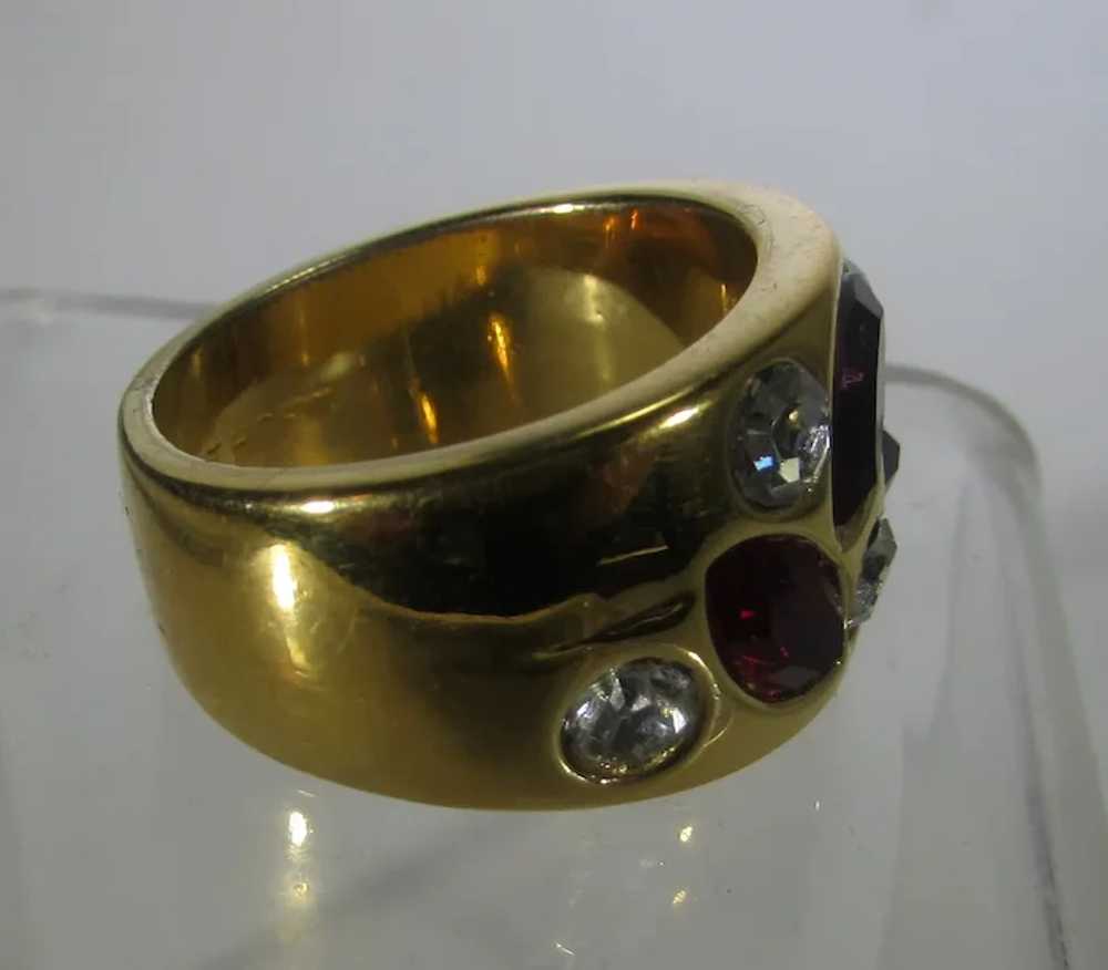 Gold FIlled Ring With Assorted Crystals - image 4