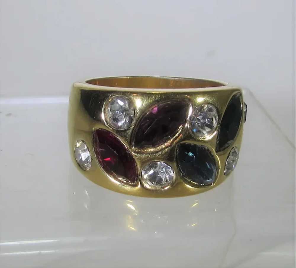 Gold FIlled Ring With Assorted Crystals - image 5