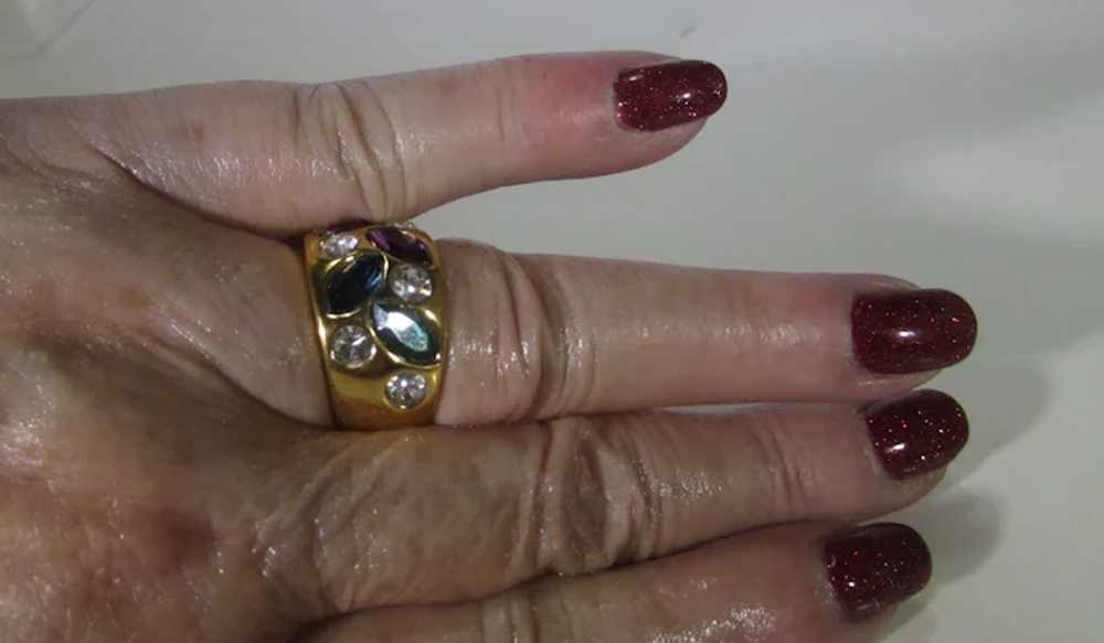 Gold FIlled Ring With Assorted Crystals - image 7