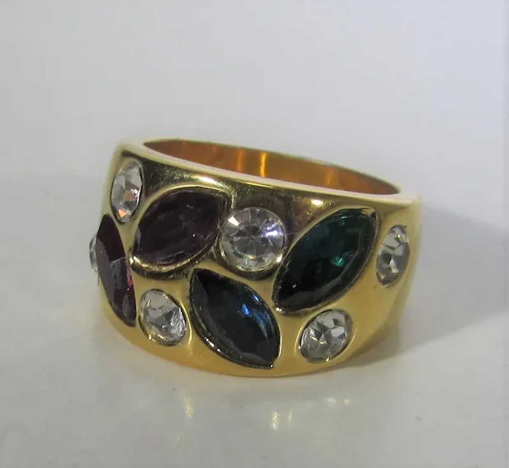 Gold FIlled Ring With Assorted Crystals - image 9