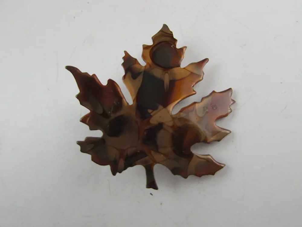 Copper Leaf Pin In Fall Colors - image 11