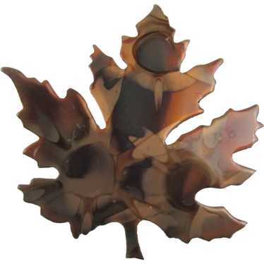 Copper Leaf Pin In Fall Colors - image 1