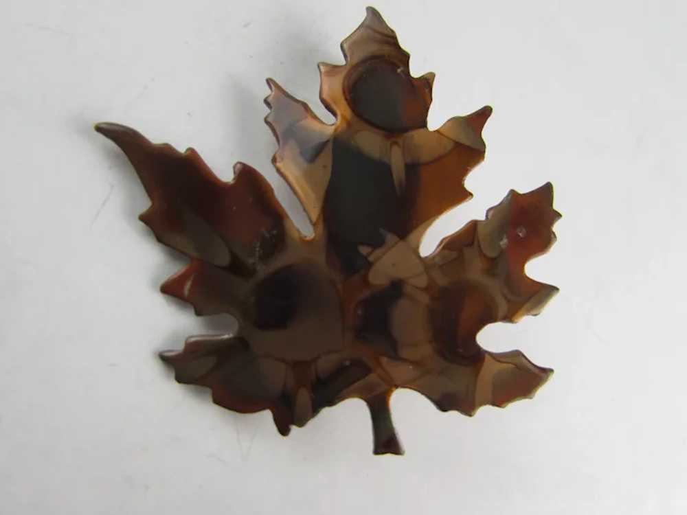 Copper Leaf Pin In Fall Colors - image 2