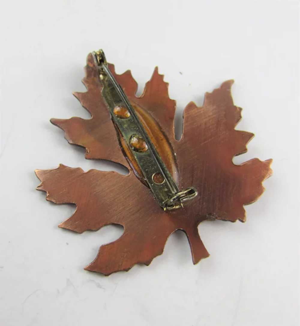 Copper Leaf Pin In Fall Colors - image 3