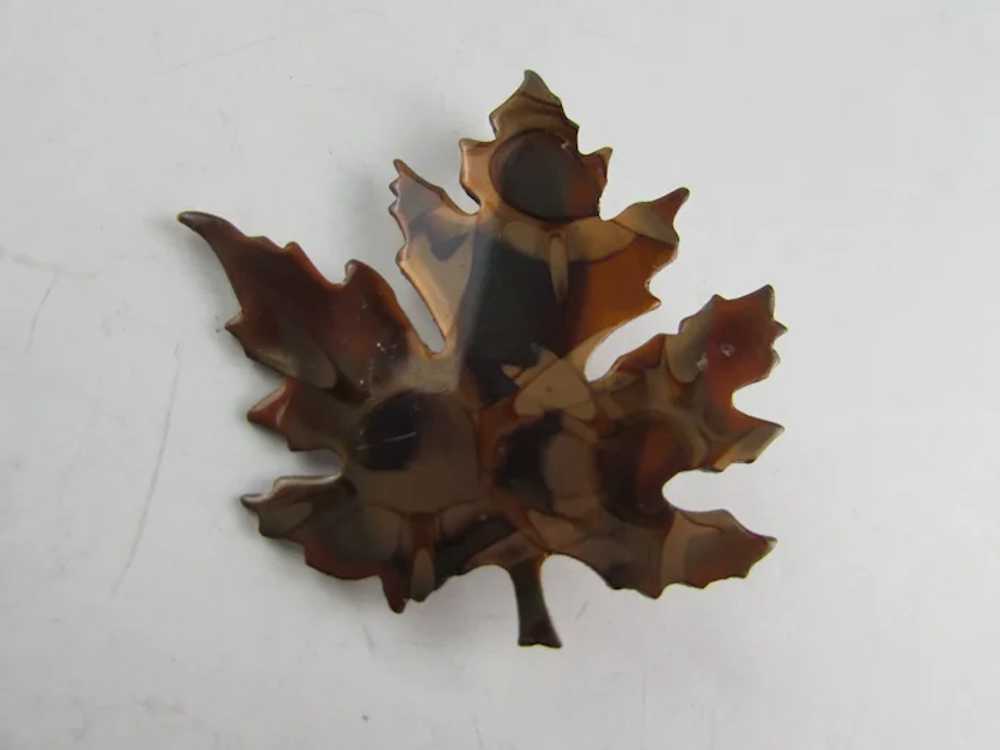 Copper Leaf Pin In Fall Colors - image 4